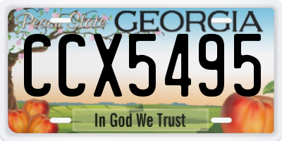 GA license plate CCX5495