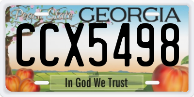 GA license plate CCX5498