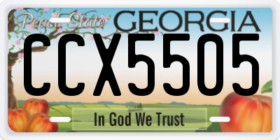GA license plate CCX5505