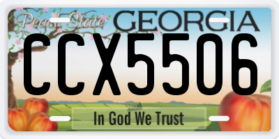 GA license plate CCX5506