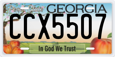 GA license plate CCX5507
