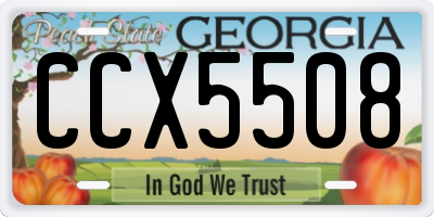 GA license plate CCX5508
