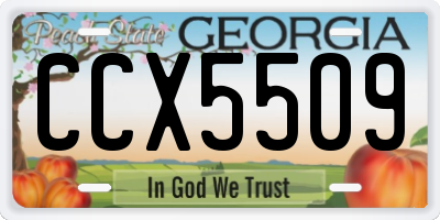 GA license plate CCX5509