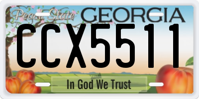 GA license plate CCX5511