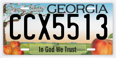 GA license plate CCX5513