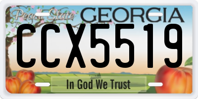 GA license plate CCX5519