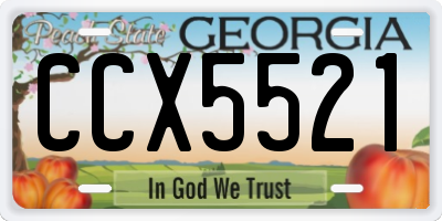 GA license plate CCX5521