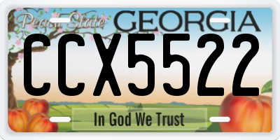 GA license plate CCX5522