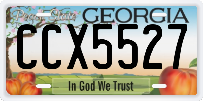 GA license plate CCX5527