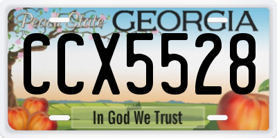 GA license plate CCX5528