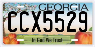 GA license plate CCX5529