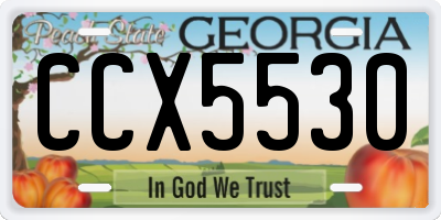 GA license plate CCX5530