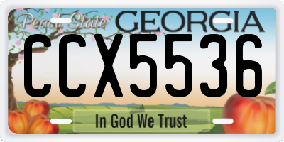 GA license plate CCX5536