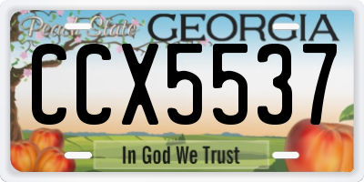 GA license plate CCX5537