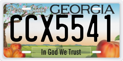 GA license plate CCX5541