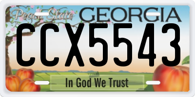 GA license plate CCX5543