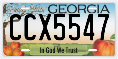 GA license plate CCX5547
