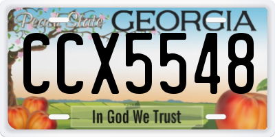 GA license plate CCX5548