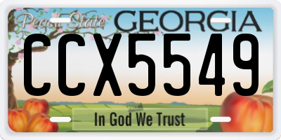 GA license plate CCX5549