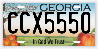 GA license plate CCX5550