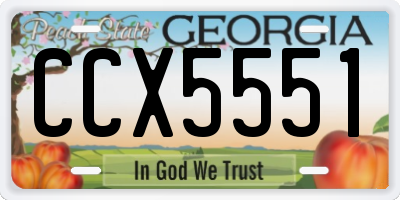 GA license plate CCX5551