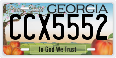 GA license plate CCX5552
