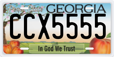 GA license plate CCX5555