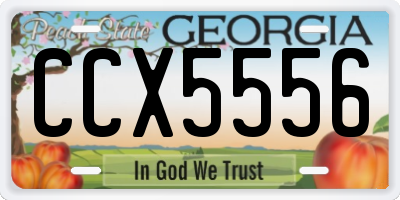 GA license plate CCX5556