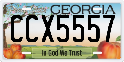 GA license plate CCX5557