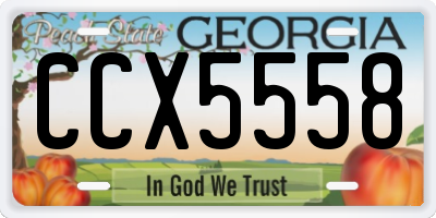 GA license plate CCX5558