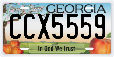GA license plate CCX5559