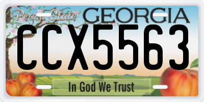 GA license plate CCX5563