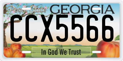 GA license plate CCX5566