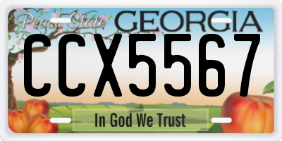 GA license plate CCX5567