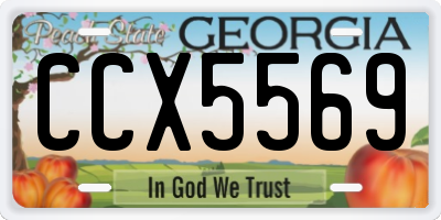 GA license plate CCX5569