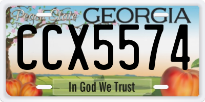 GA license plate CCX5574
