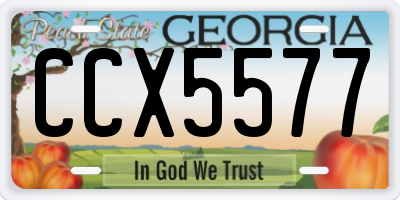 GA license plate CCX5577