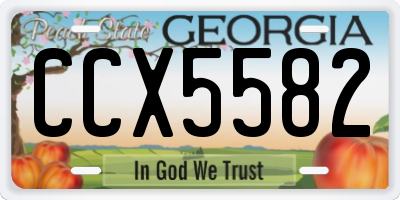 GA license plate CCX5582
