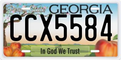 GA license plate CCX5584