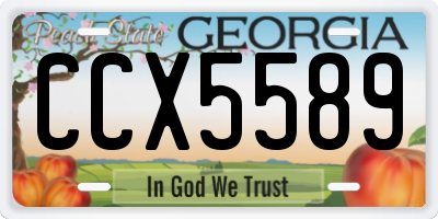 GA license plate CCX5589
