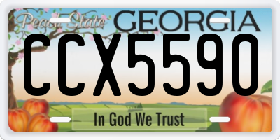 GA license plate CCX5590