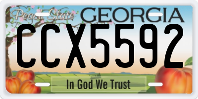 GA license plate CCX5592