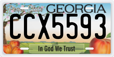 GA license plate CCX5593