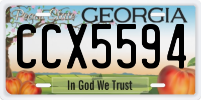GA license plate CCX5594
