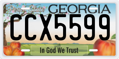 GA license plate CCX5599