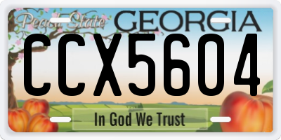 GA license plate CCX5604