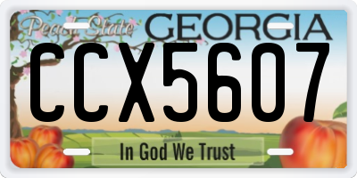 GA license plate CCX5607