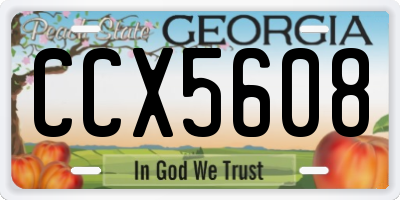 GA license plate CCX5608