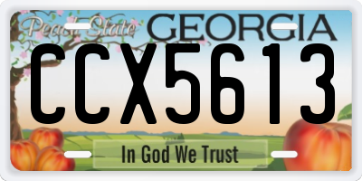 GA license plate CCX5613
