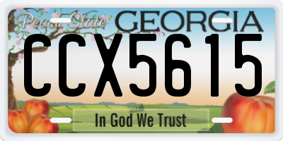 GA license plate CCX5615